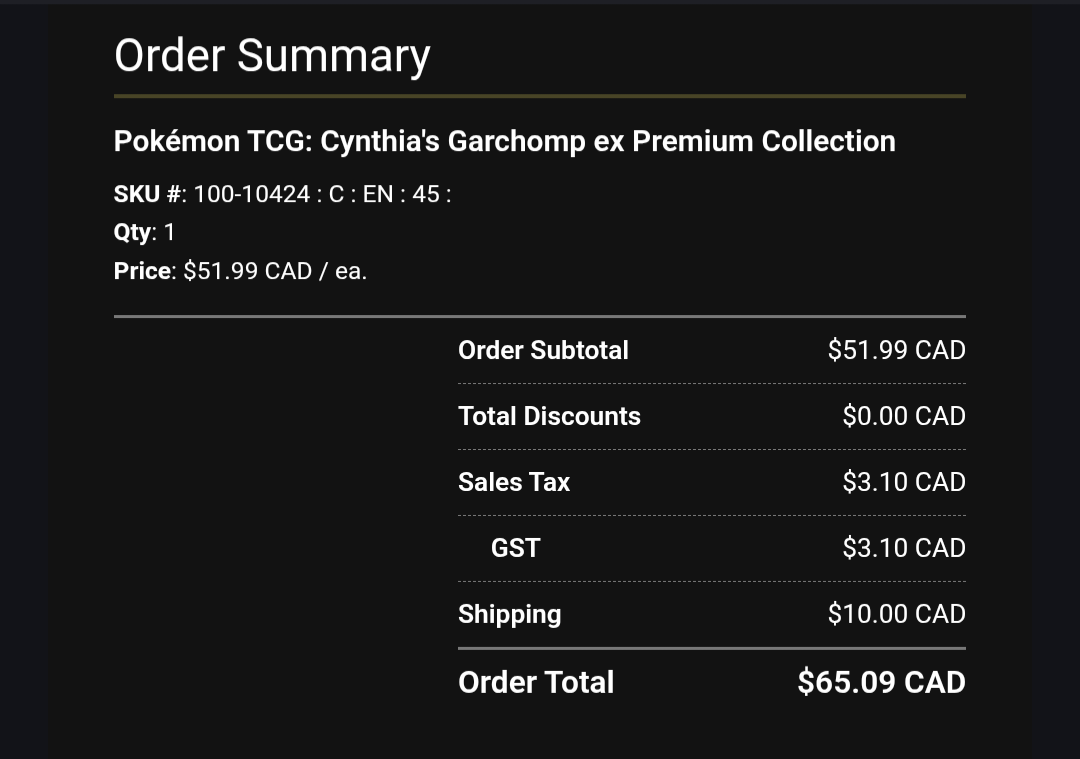 PineApplePunch's tweet photo. @PokemonDealsTCG not listed but i was able to get a Cynthia's Garchomp EX from this drop (max qty:1) https://t.co/gkAZoR8FEh