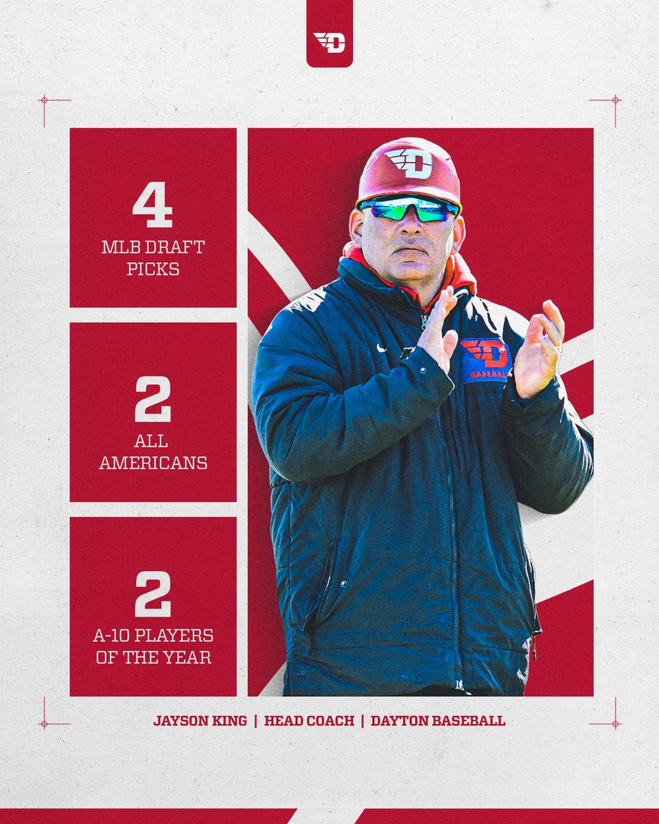 DaytonBaseball's tweet image. Head Coach Jayson King: developing stars at Dayton

#FlyBoys // #GoFlyers