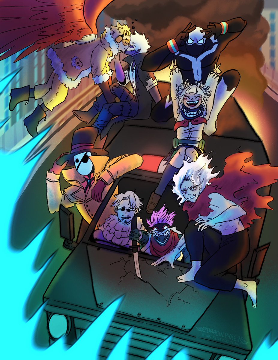 I GOT THIS FEELING ON THE SUMMER DAY
WHEN YOU WERE GONE
I CRASHED MY CAR INTO THE BRIDGE
I WATCHED I LET IT BURN
I THREW YOUR SHIT INTO A BAG
AND PUSHED IT DOWN THE STAIRS
I DON'T CARE I LOVE IT

#leagueofvillains #mhafnart #dabihawks also bc ofc