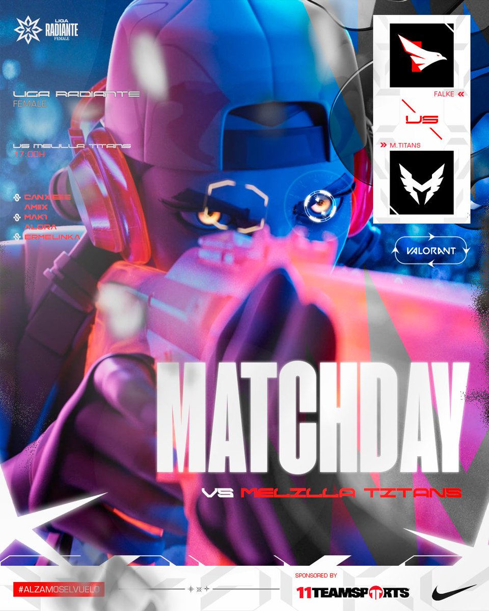 Falke Esports (@falke_ec) on Twitter photo Hoy estaremos jugando la segunda jornada de la Liga Radiante Female.
19:00 vs <a href="/MelillaTitans/">Melilla Titans</a> (Bo2)
🔗 /Luuuux4 & /ReallyEle
#AlzamosElVuelo #LRFemale Hoy estaremos jugando la segunda jornada de la Liga Radiante Female.
19:00 vs <a href="/MelillaTitans/">Melilla Titans</a> (Bo2)
🔗 /Luuuux4 & /ReallyEle
#AlzamosElVuelo #LRFemale