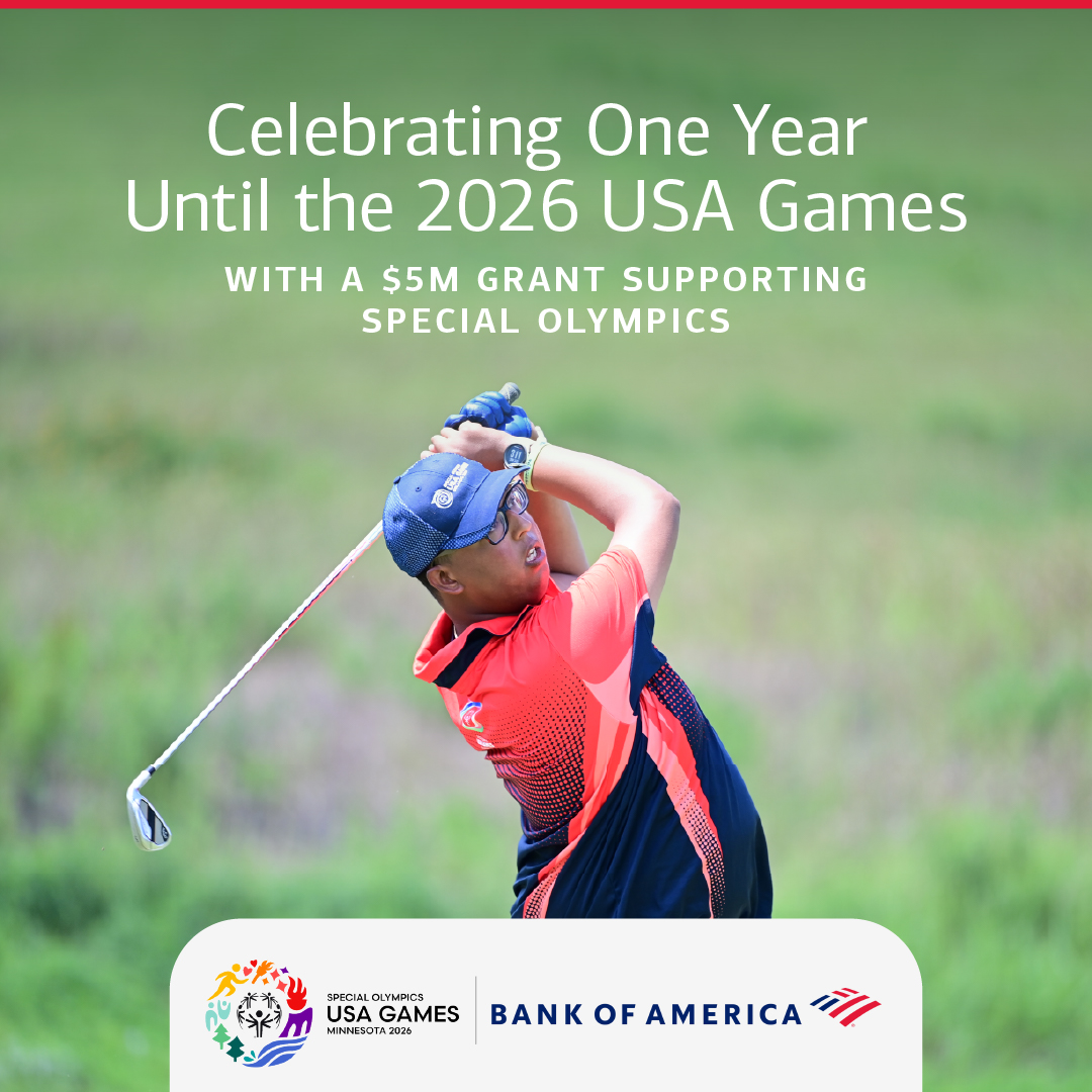 BankofAmerica's tweet image. For nearly 50 years, we’ve partnered with @SpecialOlympics to support inclusion on a global scale. Today, we announced a Platinum Partnership for the @2026USAGames and a three-year, $5M grant to help the organization grow its programs. go.bofa.com/y0r19w
