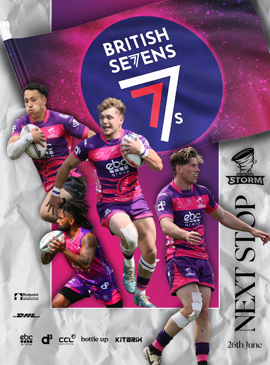 Next stop, British Invitationals! 🔜

THIS THURSDAY Storm will be back on the pitch 🌪️

Brought to you by DHL 🔋
#ScimitarStorm #RugbySevens #Sevens