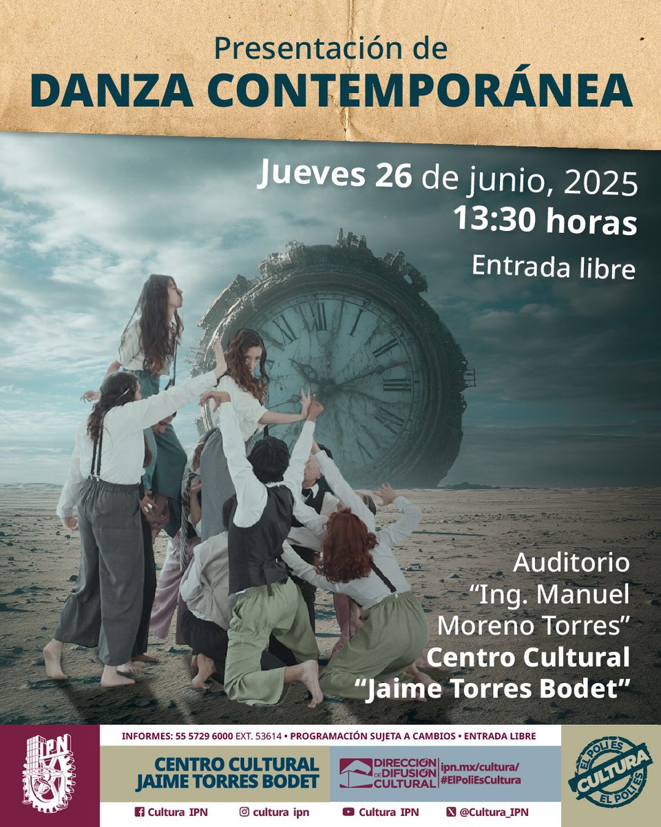 IPN (@ipn_mx) on Twitter photo #CulturaIPN | Maravíllate con los movimientos libres y la transmisión de emociones que provoca la danza contemporánea. 🩰 ¡Te esperamos en el #Queso!
📆26 de junio
⏰13:30 horas
<a href="/IPN_Cultura/">Cultura IPN</a> #CulturaIPN | Maravíllate con los movimientos libres y la transmisión de emociones que provoca la danza contemporánea. 🩰 ¡Te esperamos en el #Queso!
📆26 de junio
⏰13:30 horas
<a href="/IPN_Cultura/">Cultura IPN</a>