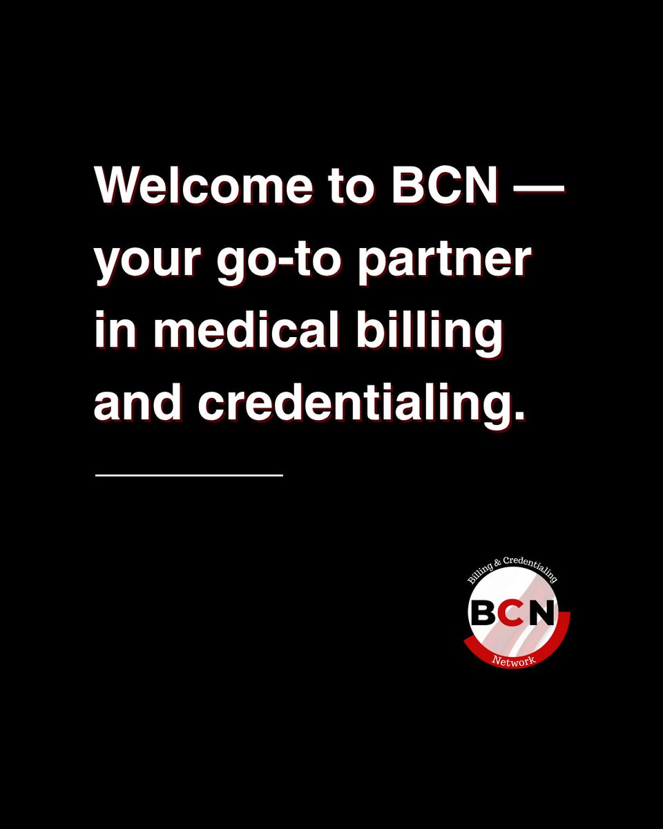 bcnnetwork21's tweet image. New here? Welcome to BCN — where we simplify billing + credentialing for healthcare providers.
✅ Weekly education
✅ Real support
✅ Compliance clarity
DM “BCN” or visit bcnetw.com to get started. #HealthcareBilling #CredentialingHelp #MessyMondays #MedicalBilling