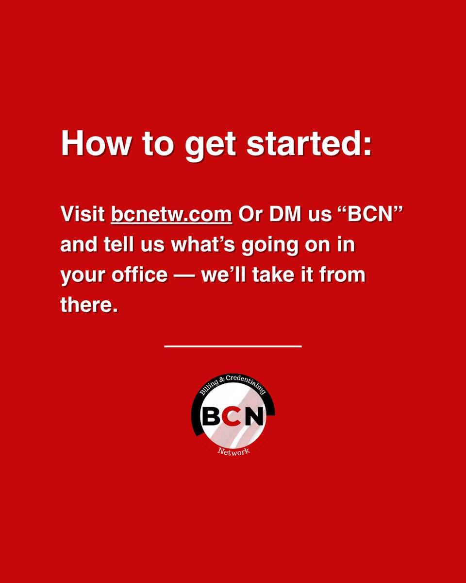 bcnnetwork21's tweet image. New here? Welcome to BCN — where we simplify billing + credentialing for healthcare providers.
✅ Weekly education
✅ Real support
✅ Compliance clarity
DM “BCN” or visit bcnetw.com to get started. #HealthcareBilling #CredentialingHelp #MessyMondays #MedicalBilling