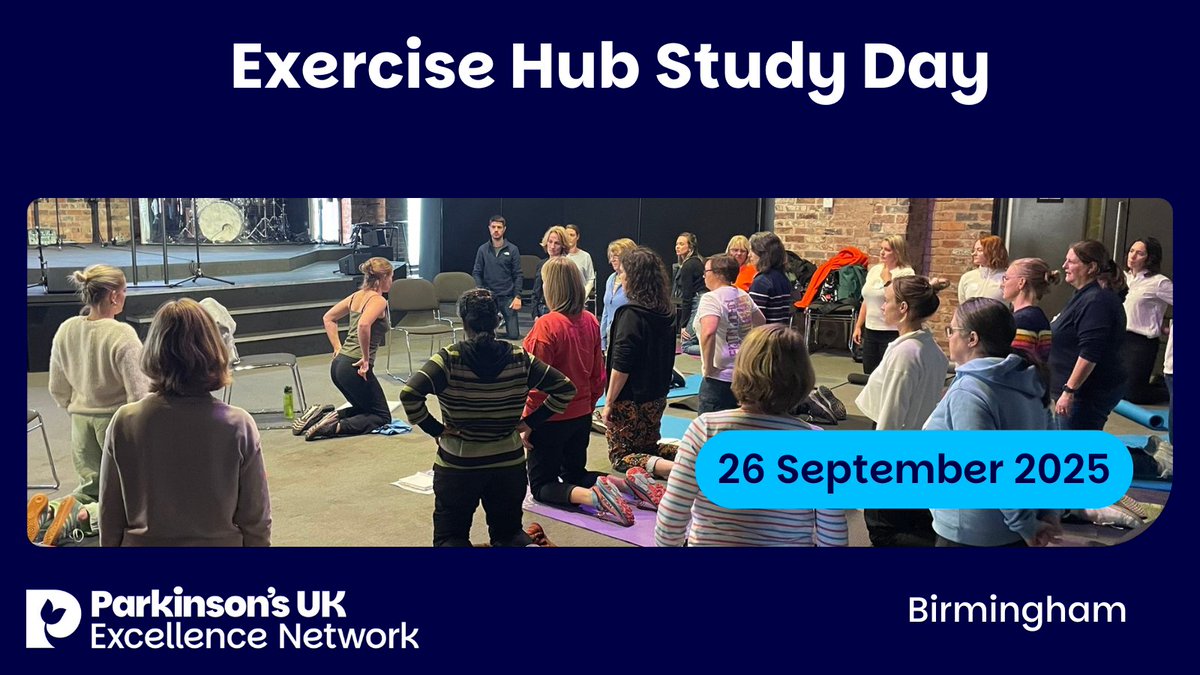 Our Exercise Hub annual study day is back! Join us for an energising day of networking and learning.

This year's theme: exercise prescription for people with young onset Parkinson’s.

🗓️ Friday 26 September
📍 Birmingham

Secure your tickets now: bit.ly/4k9oFyd