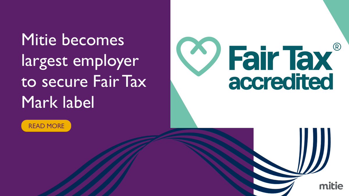 mitie's tweet image. Mitie is now the largest employer to achieve the @FairTaxMark certification across all operations, in the UK and internationally, recognising our commitment to responsible tax conduct, transparent reporting, and good governance.

Read more &amp;gt; ow.ly/pGrJ50Wfzev

#FairTaxMark