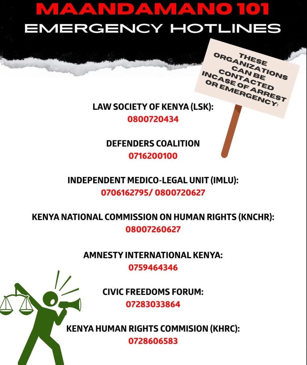 mirror__arts's tweet photo. We strongly condemn any alleged plans to use femicide or gender-based violence as tools to suppress protest.

Gendered violence is never a tactic. It's a crime.

If you're in danger or witness abuse, call these emergency lines. #EndFemicideKE https://t.co/I4KbSfLuJS