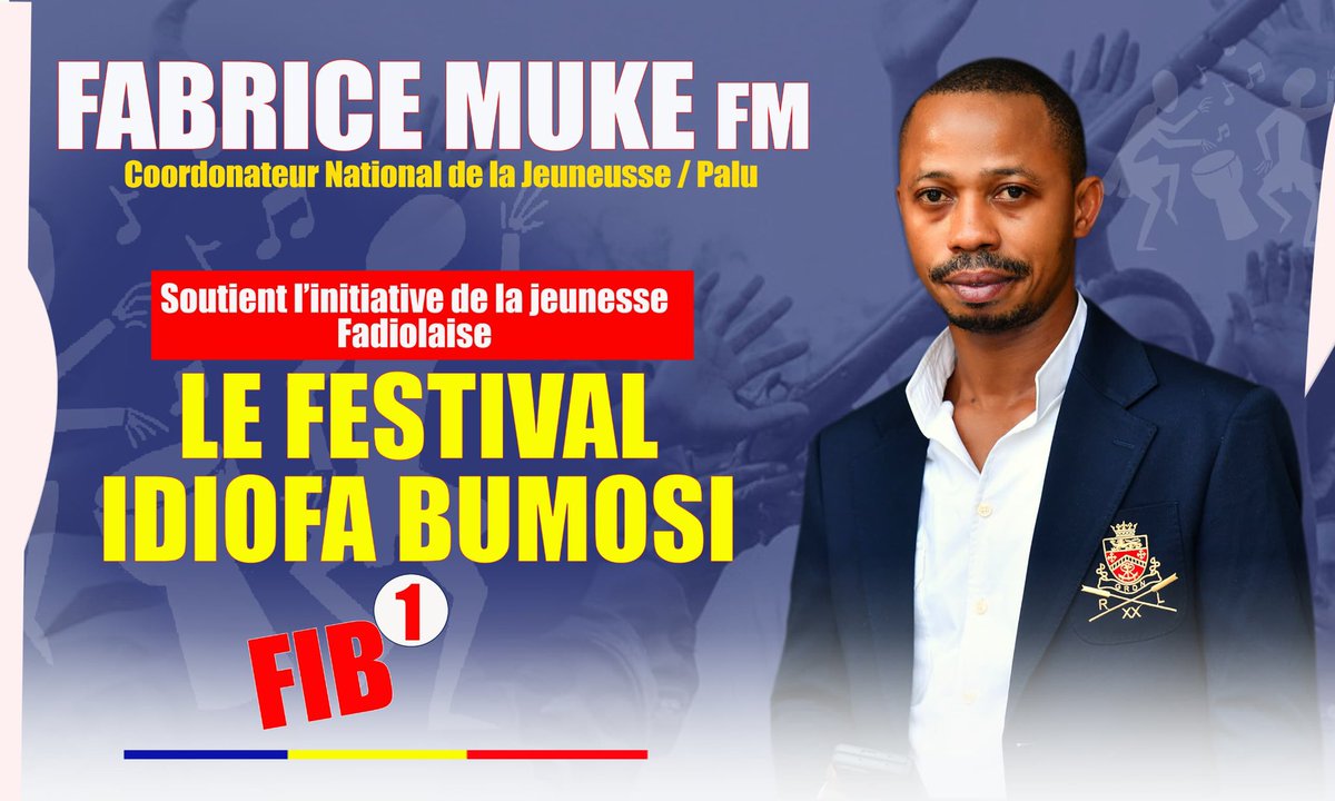 #RDC 
Natif et Notable D’IDIOFA, Philanthrope de son état, le camarade Coordonnateur National de la Jeunesse Nationaliste du Palu soutient indéfectiblement le Festival D’unification Communautaire dénommé « IDIOFA BUMOSI » initié par les Jeunes Fadiolaise.