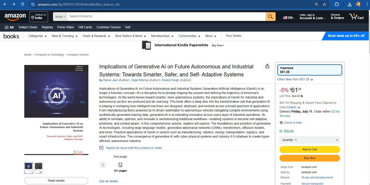 prof_rahul_jain's tweet photo. Published my latest book on Amazon. Check Here ->
https://t.co/dUWsA377Za
#AI #ArtificialIntelligence #GenAI #GenerativeAI #IndustryTrends #SelfAdaptiveSystems #AIForAll https://t.co/IpiuPg8Tbs