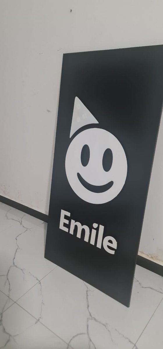Office sign has just been delivered 🥳 

All clients will be greeted with a lovely smile 

EMILEAI