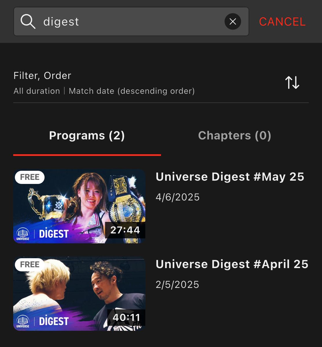 I didn’t notice this until today but Wrestle Universe now has a free monthly highlights show called Universe Digest featuring footage of all the different promotions they host. No subscription needed to watch them. #wrestleUNIVERSE #ddtpro #tjpw #noah_ghc #pw_mg #SENJO #GanPro