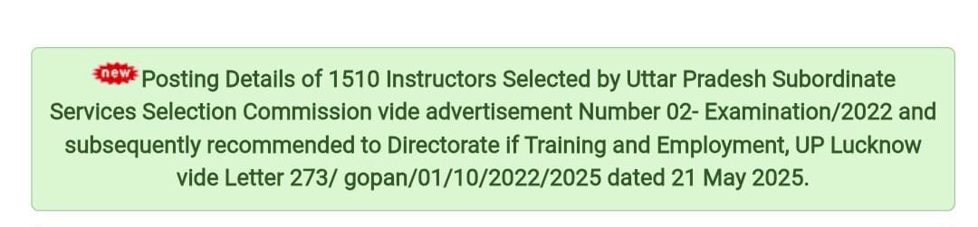 <a href="/dr_hariom_ias/">Dr Hari Om</a> <a href="/dr_hariom_ias/">Dr Hari Om</a>
माननीय प्रमुख सचिव, @Skill_Dev_UP
ITI अनुदेशक भर्ती (1851 पद) का परिणाम आ चुका है। कृपया निवेदन है कि शीघ्र नियुक्ति प्रक्रिया प्रारंभ कर हम अभ्यर्थियों को जॉइनिंग का अवसर प्रदान करें।
<a href="/myogiadityanath/">Yogi Adityanath</a> <a href="/UPGovt/">Government of UP</a>