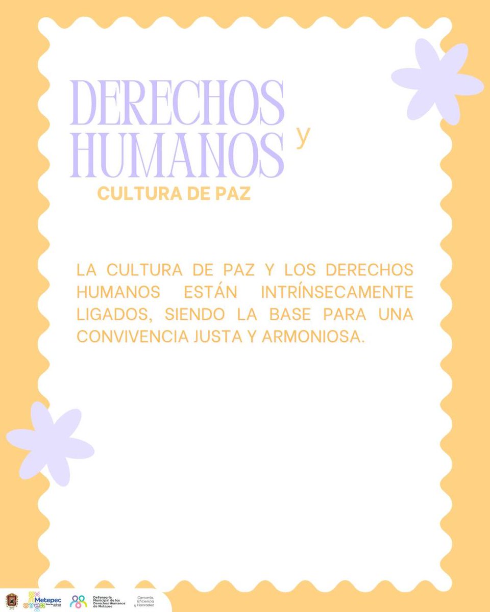 DefensoriaDHM's tweet photo. La cultura de paz es una forma de vida fundada en la dignidad, justicia, tolerancia y solidaridad. Sin derechos humanos, no hay base ética ni legal para una paz duradera.
#EstamosenlaRuta #Metepec #derechoshumanos #culturadepaz #justicia #libertad #inclusion #solidaridad https://t.co/p7oll9PDjO