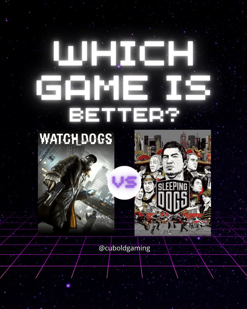 CuboldGaming's tweet photo. Which game is better Watch Dogs or Sleeping Dogs #sleepingdogs #watchdogs #videogames https://t.co/dTAyEhJTTq