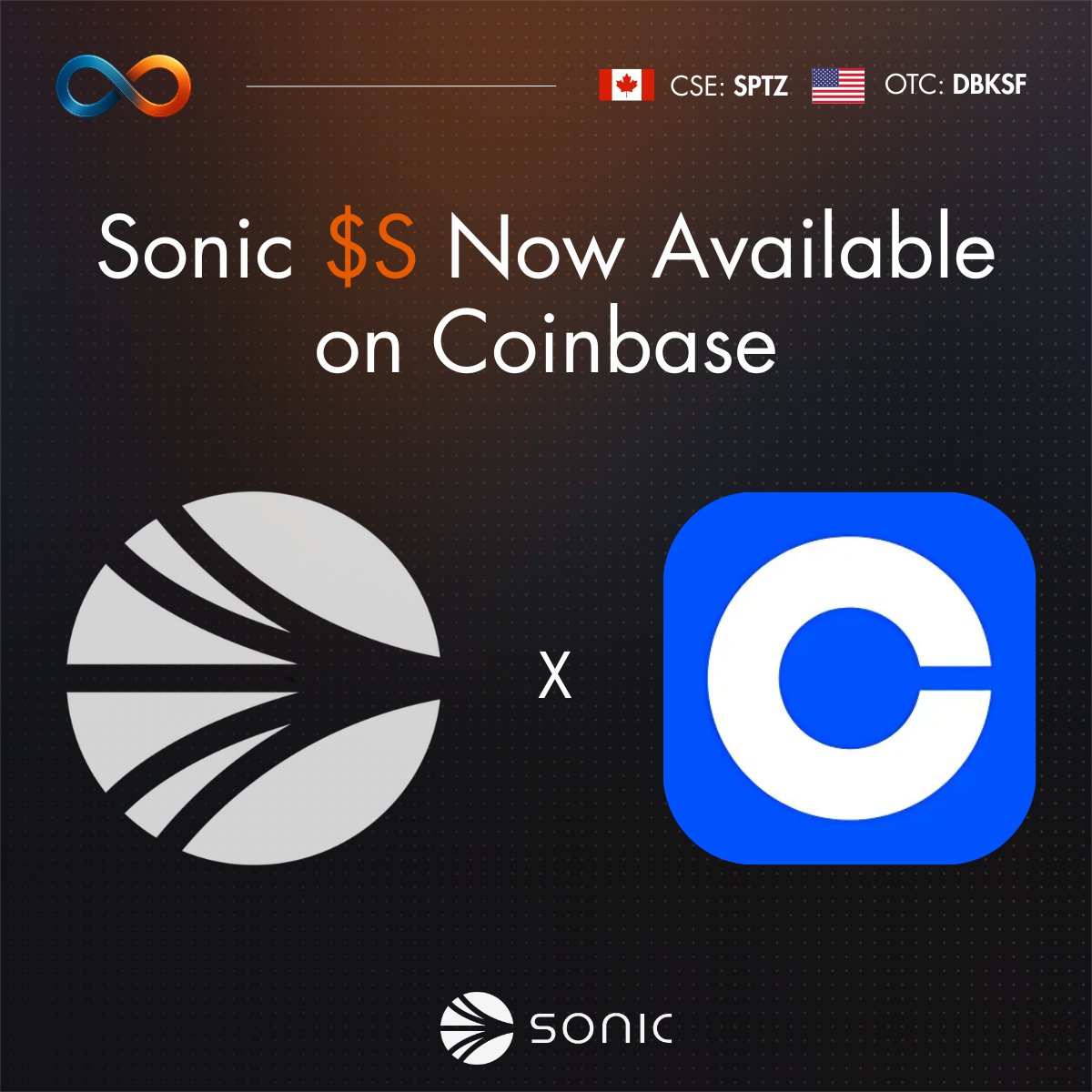 June 24, 2025.

$S <a href="/SonicLabs/">Sonic</a> now available on @Coinbase &amp; <a href="/CoinbaseExch/">Coinbase Exchange</a>.

🇨🇦 $SPTZ 🇺🇸 $DBKSF
