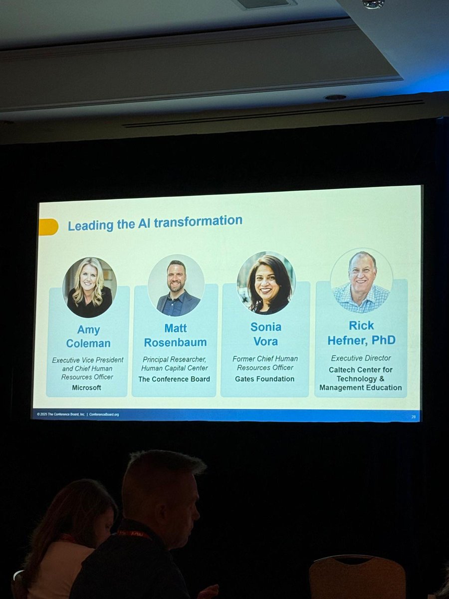 Great panel at the CHRO Summit with Amy Coleman, Matt Rosenbaum, Sonia Vora, and Rick Hefner, PhD on what AI actually means for orgs and culture.

Three takeaways that stuck with me:

– Real AI fluency isn’t about training a few specialists. It’s about making AI part of how