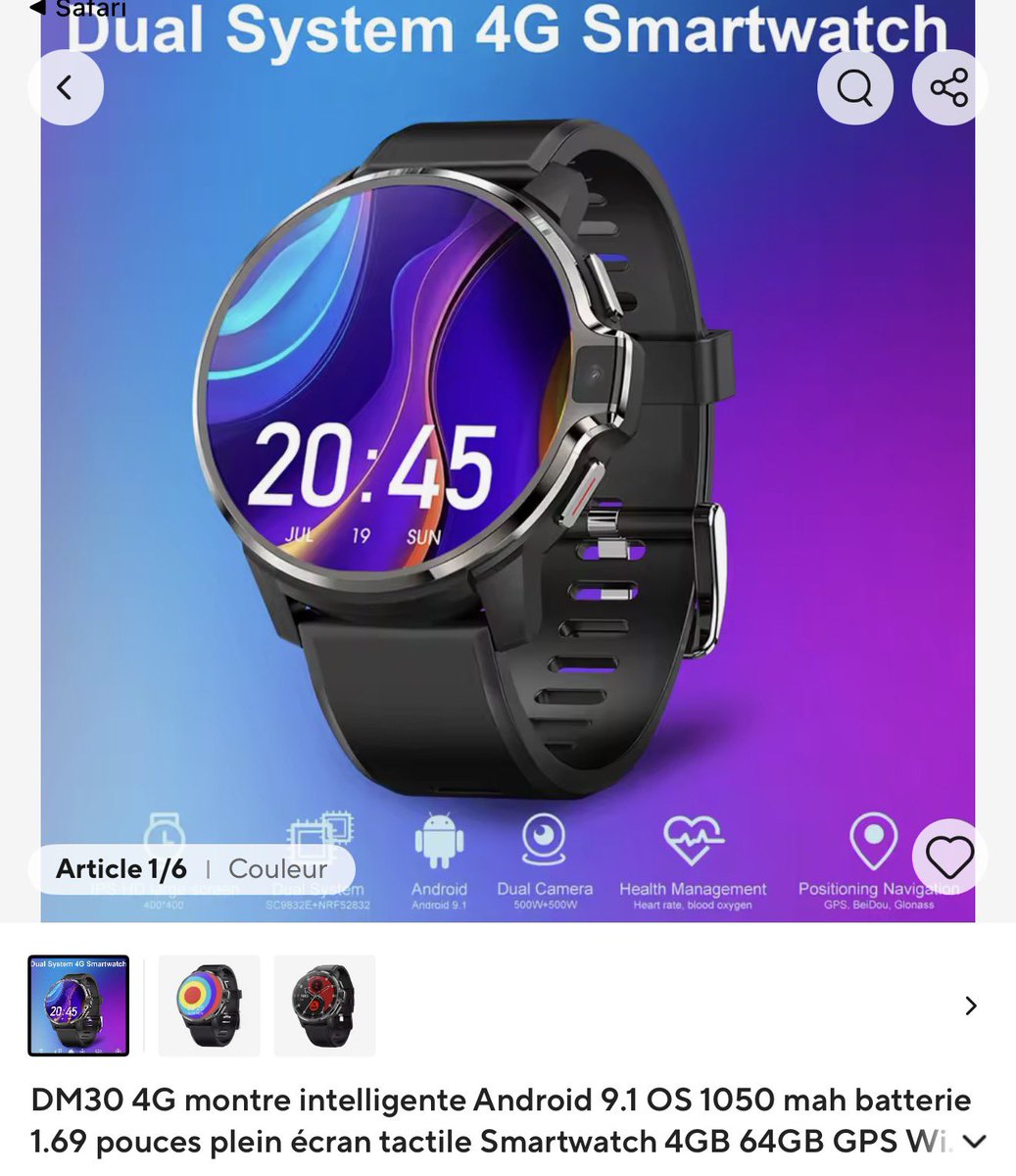 patrickballeux's tweet photo. @SimonBalmain What if you would put RabbitR1 on a smart watch?  This one runs Android … https://t.co/QWCHtKUTwL