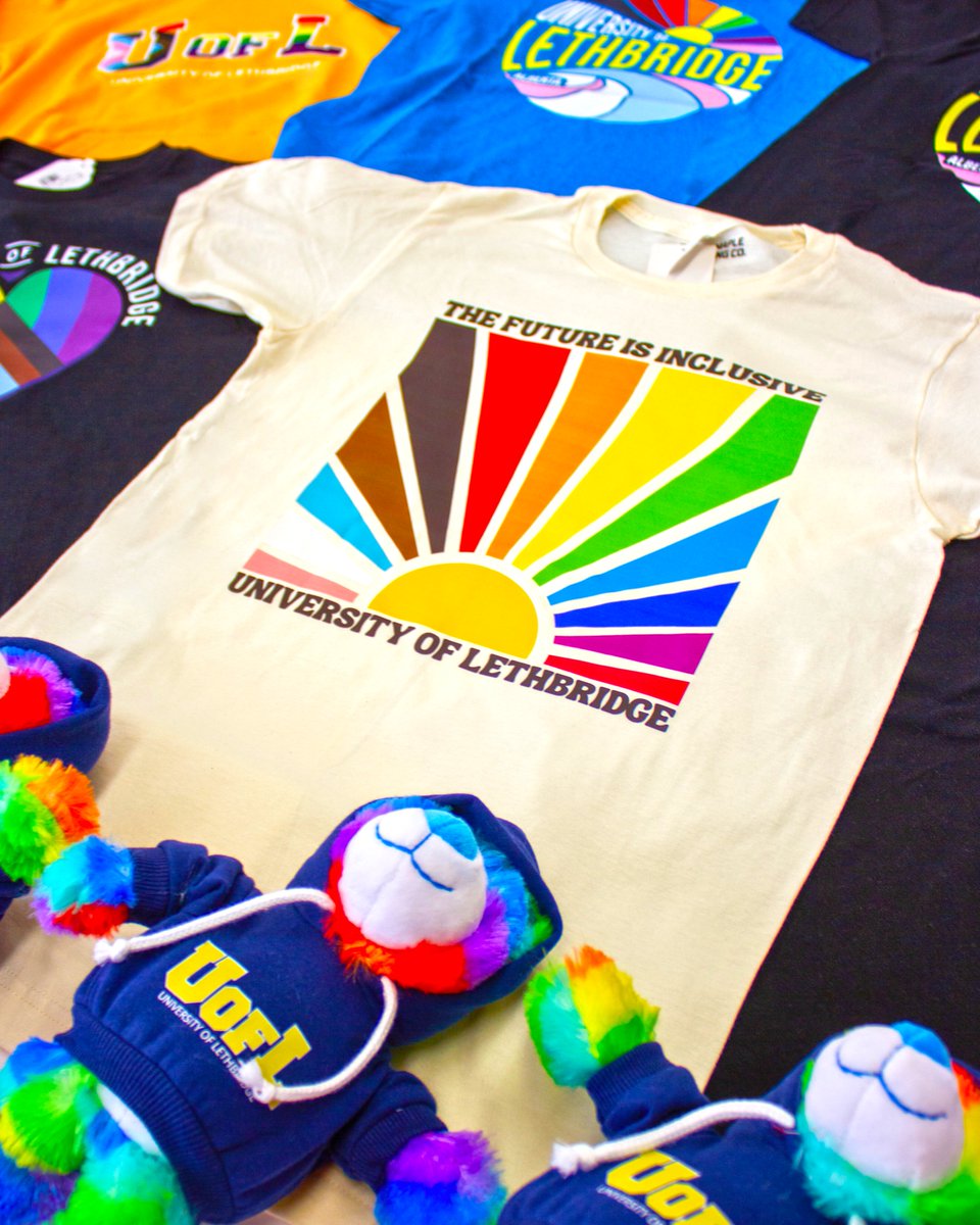 Happy Pride Month! 🏳️‍🌈🏳️‍⚧️ One more Pride Tee spotlight before Lethbridge Pridefest this weekend! 🌈 Proceeds from every tee help support Q Space on campus 💙

Swing by the Bookstore to get in on our Pride Hoodie Sale, and shop all things Pride! 🥳
