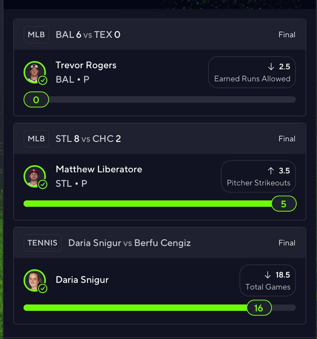 ParmDFS's tweet photo. Good morning ☀️ 

Anyone else like waking up to straight CASH?? 🤑

Tennis on PrizePicks = FREE ✅ https://t.co/3scBbDSIvz