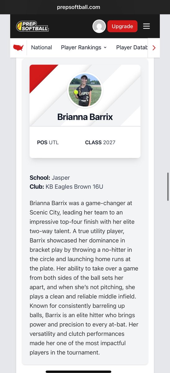 Thank you <a href="/PrepSoftball/">Prep Softball 🥎</a> for the recognition!! <a href="/EaglesKBrown/">Eagles-KB</a>