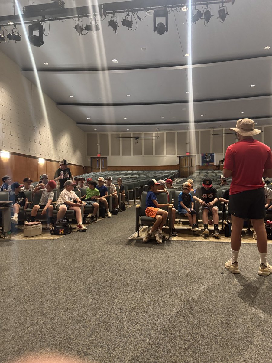 Day 2 of Haverford High Baseball camp! Stayin cool in the auditorium!