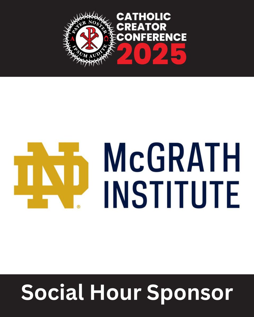 CathCreators's tweet image. We’re proud to partner with the McGrath Institute for Church Life as this year’s Social Hour Sponsor.
The Institute is renowned for bridging the Catholic intellectual tradition and the day-to-day life of the Church.
Join us in thanking them for helping put on this conference!