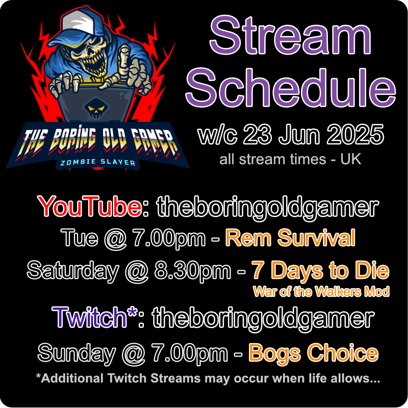 It's another warm week in the UK, so let's chill a little. Welcome to this weeks stream schedule, I hope you have time to pop along for a watch 😎