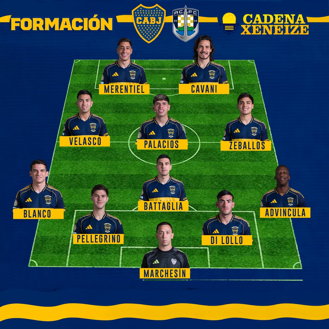ASÍ VA #BOCA 
Zeballos y Cavani titulares

¿Te gusta cómo lo armó Miguel?