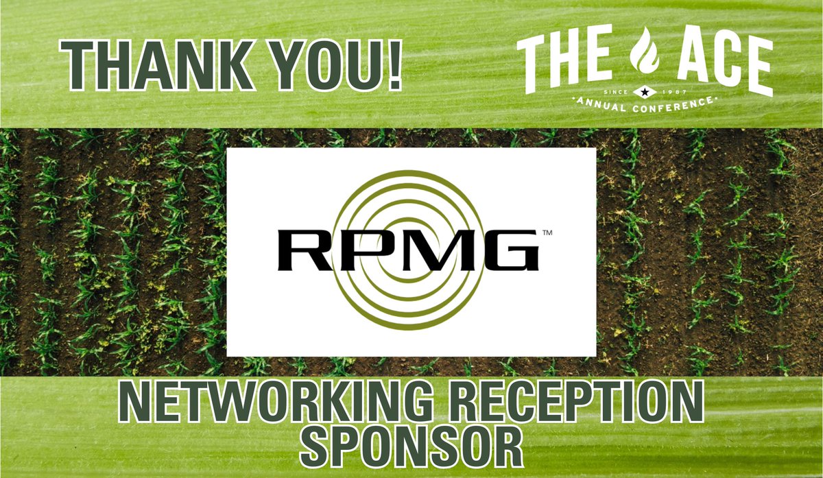 Thank you to RPMG for sponsoring the Networking Reception at the 38th Annual ACE Conference, taking place in Sioux Falls, SD, August 20-22!

Join RPMG &amp; others in supporting the event! You can register, book your room, and see sponsorship opportunities at ethanol.org/events/confere….