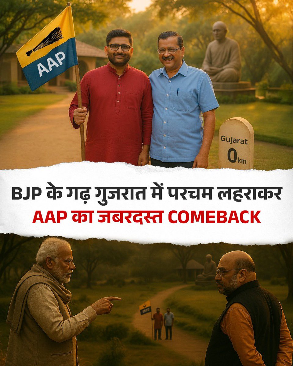 BJP के गढ़ गुजरात में अपना परचम लहराकर अरविंद केजरीवाल की राष्ट्रीय राजनीति में शानदार वापसी 🔥