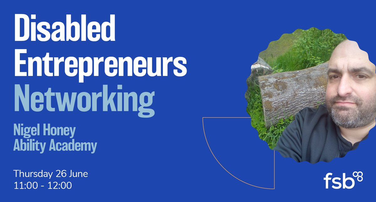 If you – or anyone you know – has a mental/physical health condition while still running a business why not join our next FSB Disabled Entrepreneurs networking meet?

For full info on an open, inclusive and supportive hour visit  go.fsb.org.uk/4jD6Ln4

#DisabledEntrepreneurs
