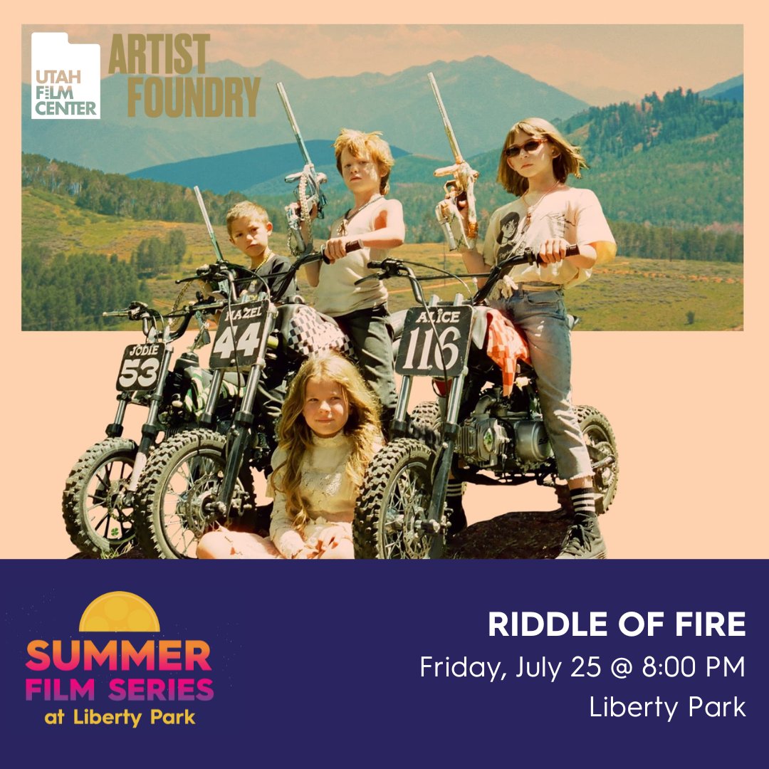 UtahFilmCenter's tweet image. Shot on dreamy 16mm, RIDDLE OF FIRE is made for watching under the stars! Join us July 25 at Liberty Park in SLC as three mischievous kids embark on a wild woodland quest in this nostalgic, charming debut by director #WestonRazooli.

🎟️FREE RSVP: utahfilmcenter.org/outdoor #SOFS2025