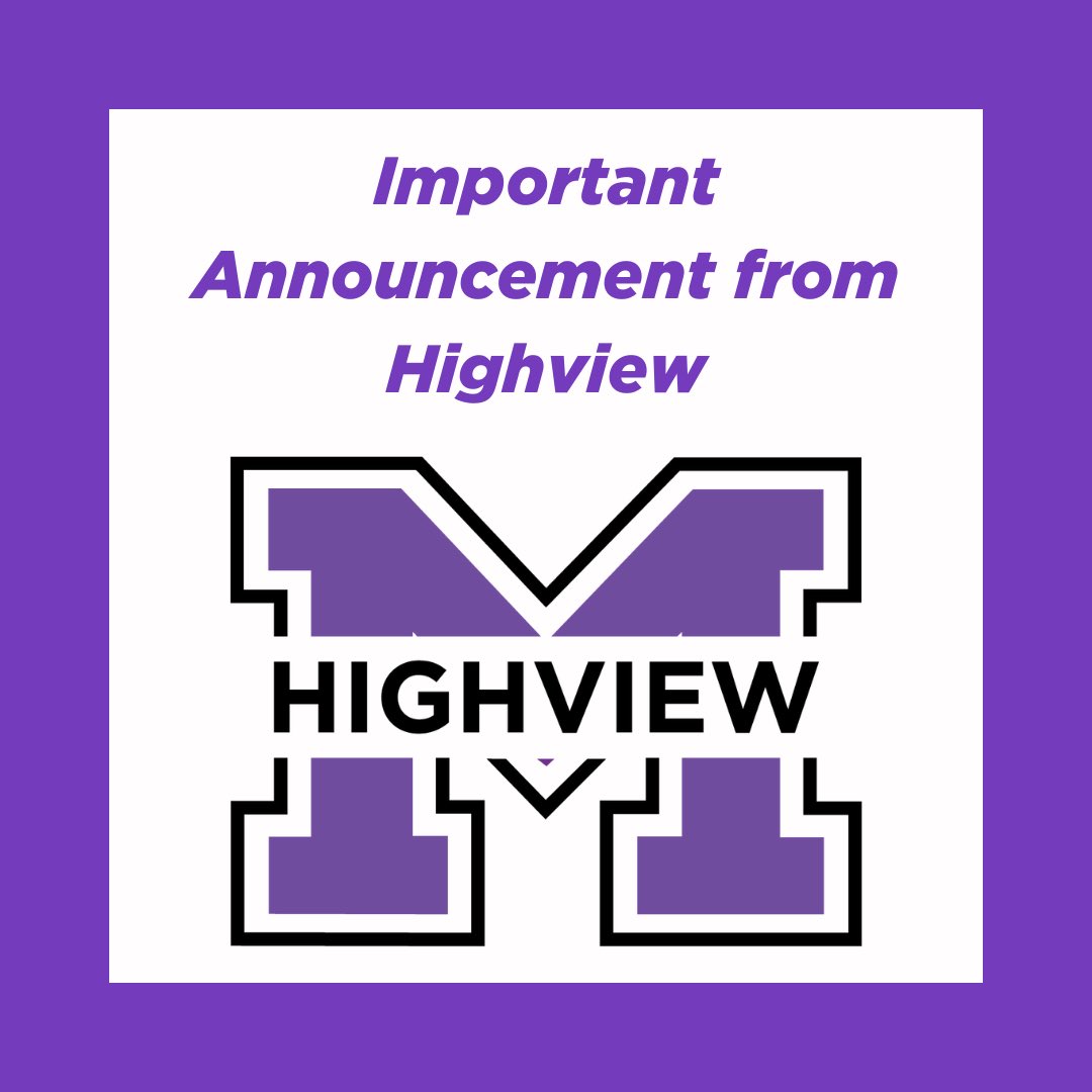 📣 Highview 6th Grade Center will no longer exist next school year due to the district’s K-6 redistricting project. 
  The Highview building will become the new home of Central Academy, and this page will no longer be active.
  Thank you for being part of the Highview family!