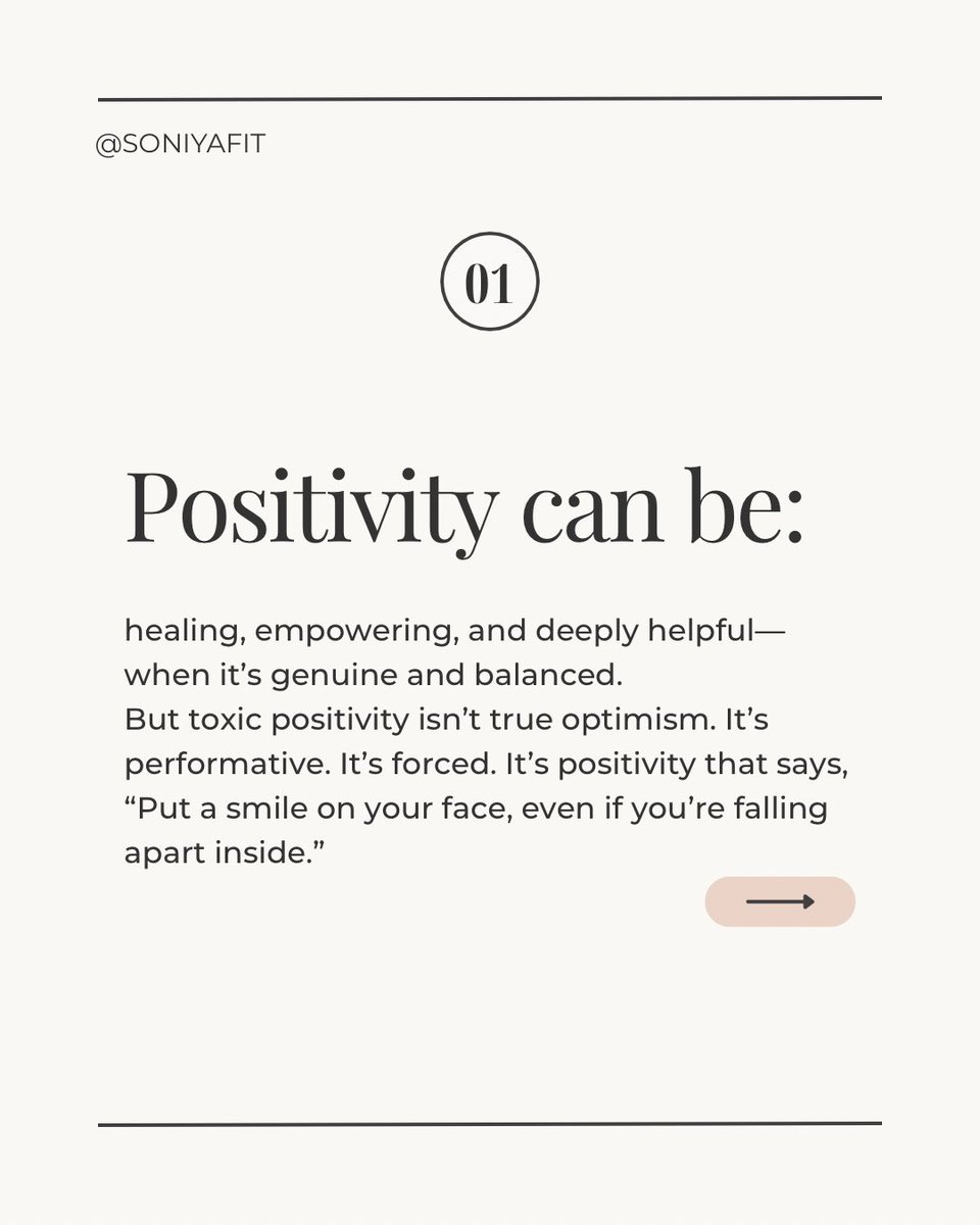 SoniyaFit's tweet photo. The Difference Between Positivity &amp; Toxic Positivity https://t.co/ilWTMe1ZuK