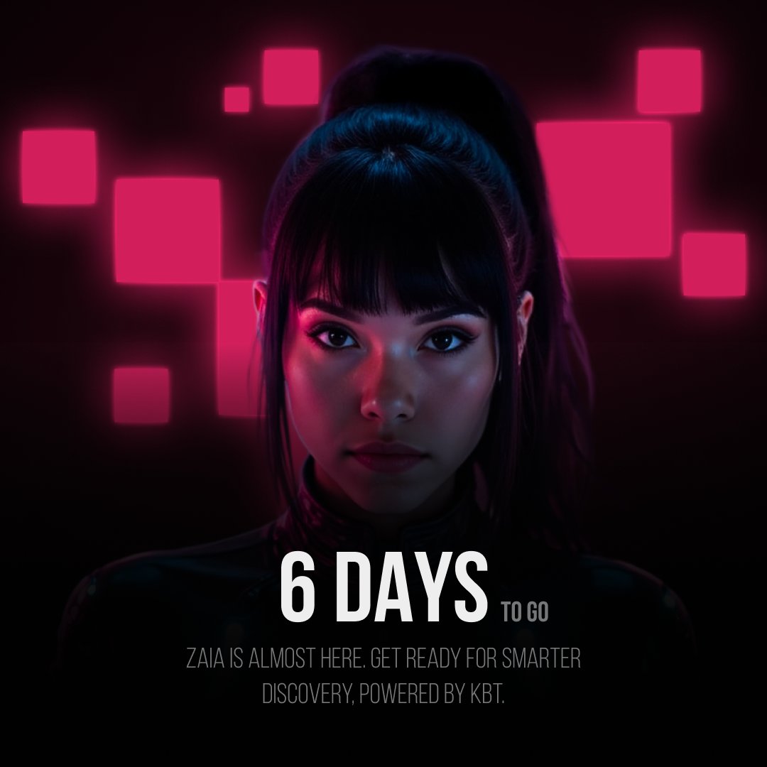 Zaia_KB's tweet photo. Zaia is almost here — smarter, sexier, and ready to change how you explore  creators. On July 6, discovery gets personal. Powered by KBT &amp; @KinkyBunny_X 
#Zaia #GenesisLaunch #Web3AI #KBT #NSFWtech #Countdown #VirtualsProtocol https://t.co/aItOVnHR15