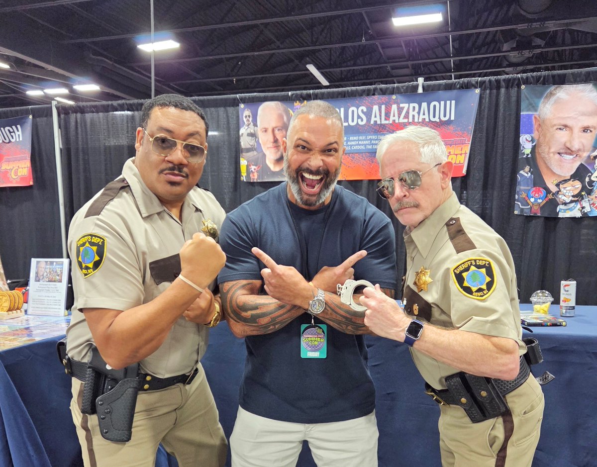 Patrol Officer Williams spent some off-duty time recruiting Reno 911 Deputies Jones &amp; Garcia this week. Still arguing about the appropriate length of uniform pants, but otherwise they seem interested. #kentpdway #KPDisHiring