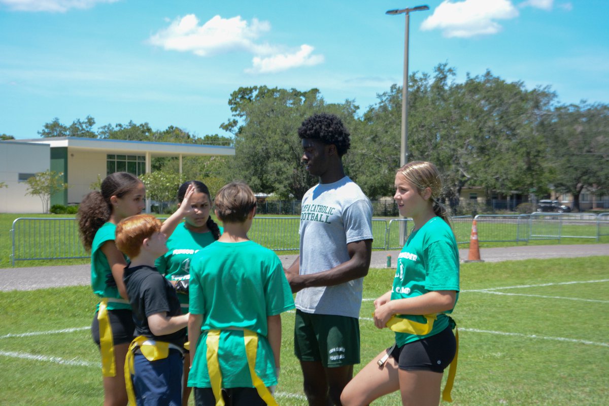 Summer athletic camps are in full swing at TC! This week, our football camp is in action—led by our talented football and flag football student-athletes alongside their dedicated coaches. They're passing on skills, teamwork, and Crusader spirit to these campers!