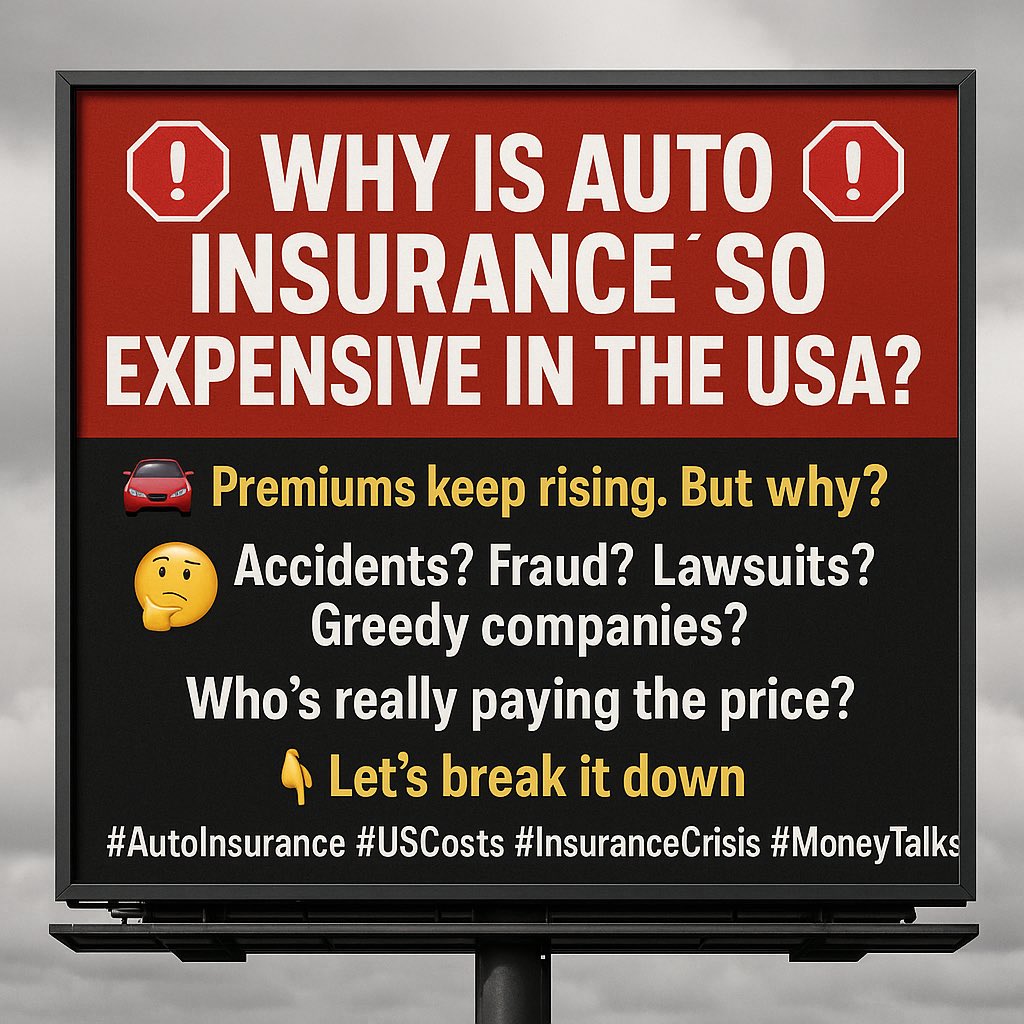 spicydialogue's tweet image. Why is auto insurance in the U.S. so expensive? In Australia, there’s no mandate for car insurance—yet you can get comprehensive coverage, $20M liability, and both cars covered for half the U.S. price. Meanwhile, Americans need umbrella policies just to cover damages beyond…
