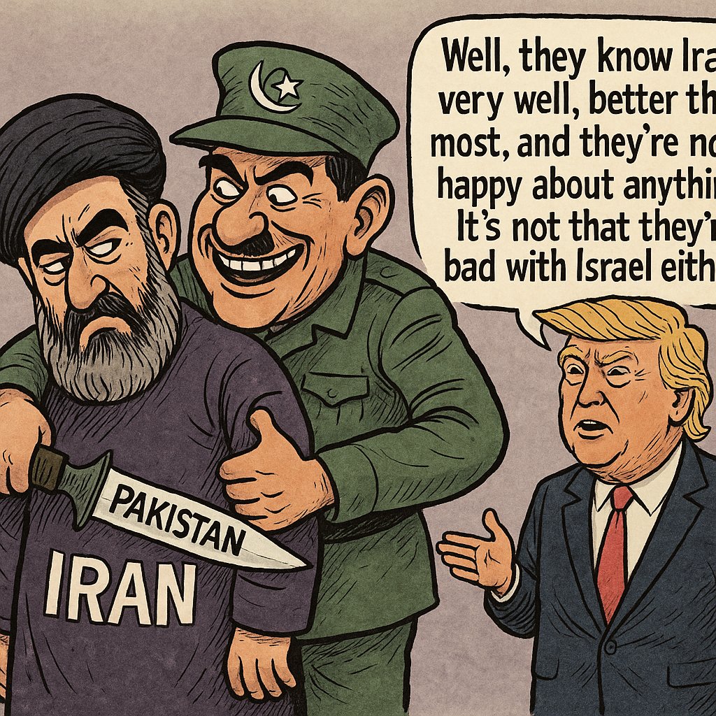 BishwajitBane2's tweet photo. @iamSaharEmami 🇵🇰🤝🇮🇷 or 🇵🇰🔪🇮🇷?

Disturbing hints of **Pakistan backstabbing Iran** emerge:
1️⃣ Trump’s cryptic comment on Pak-Iran ties
2️⃣ MI6 leak: Pak Army Chief’s ‘gift’ led to Mossad hit on Iran’s Gen. Bagheri
3️⃣ US airstrike precision after Pak-US secret meet

🤔 Coincidence or betrayal? https://t.co/wSOD1A0jzH