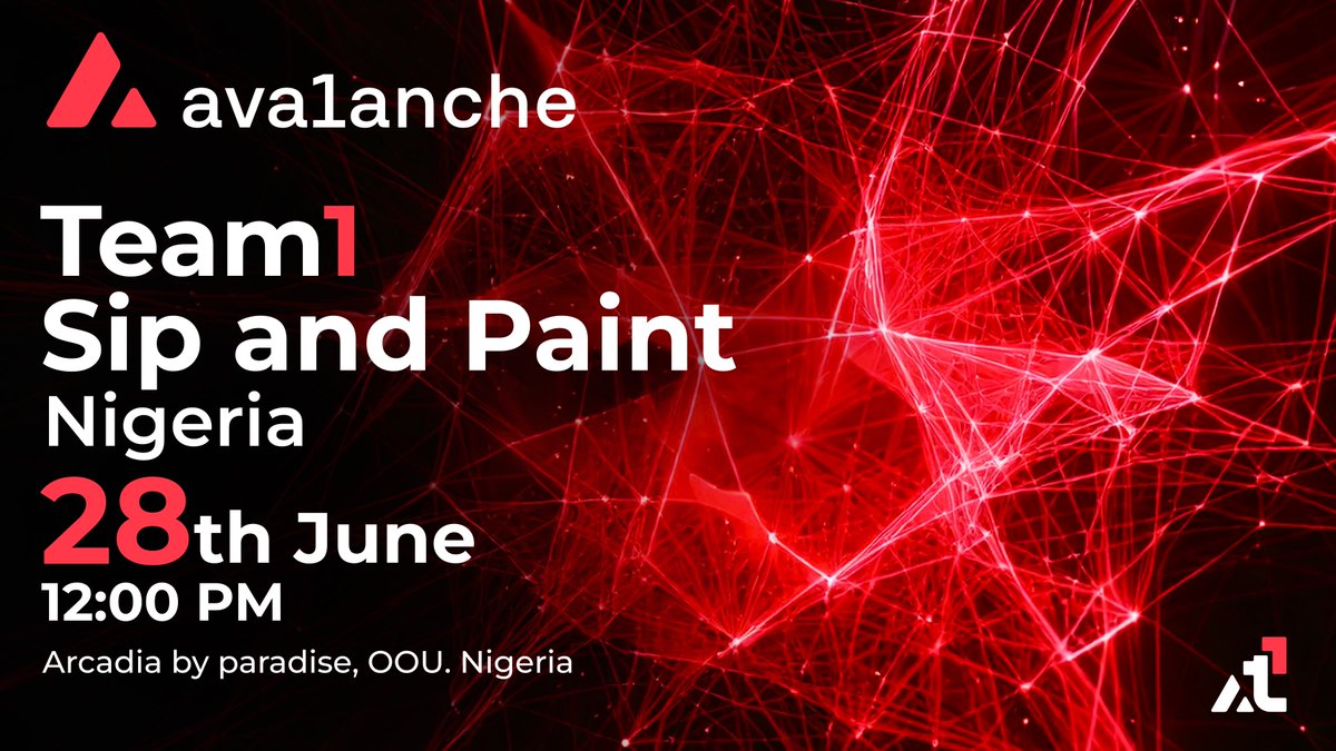 Bringing the <a href="/AvaxTeam1/">Avalanche Team1</a> Art and Culture event to reality in OOU with <a href="/AvaxNG/">Team1 Nigeria 🇳🇬</a>.

Bring your artistic skills to Arcadia by Paradises and come learn more about the Avalanche ecosystem. 

Sign up 👇