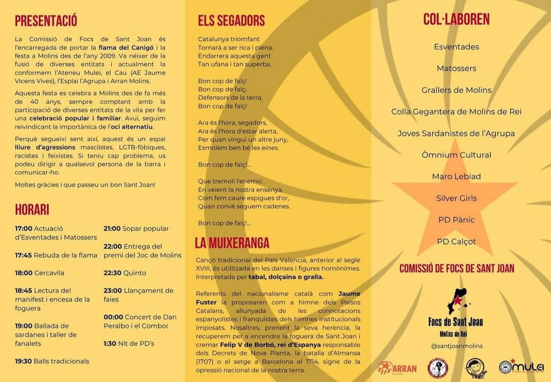 Els "antifeixistes" diuen en aquest pamflet que no ens volen a #MolinsDeRei . 

Doncs tenim males notícies per a ells: hi som i hi serem!! Arreu de Catalunya, arreu del #BaixLlobregat i, per descomptat, a Molins de Rei.

<a href="/CatalunyaAC/">Aliança Catalana</a> 
#SalvemBaixLlobregat 
#SalvemCatalunya