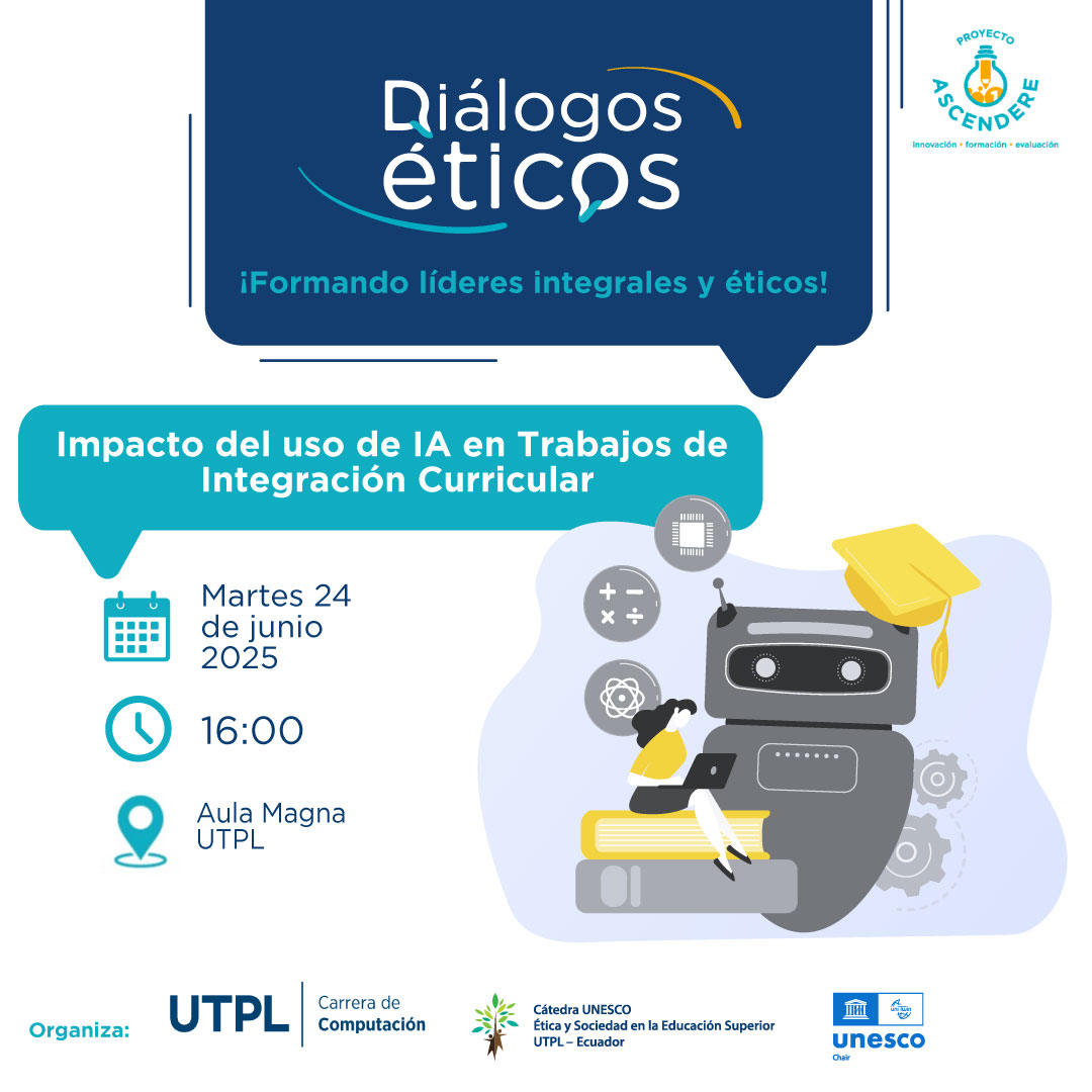 📣 Nuestro docente <a href="/lachamba/">Luis Chamba-Eras 🇪🇨</a> representará a la <a href="/UNLoficial/">Universidad Nacional de Loja</a> en #DiálogosÉticos <a href="/utpl/">🎓 UTPL</a>, hablando sobre el impacto de la #IA en los Trabajos de Integración Curricular 🤖💡

🗓 24 de junio | 🕓 16h00 | 📍 Aula Magna UTPL
#IAenEducación #ComputaciónUNL #ÉticaDigital #UNESCO