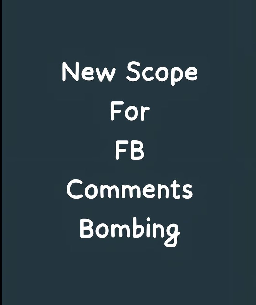 Madboyhk's tweet image. New format for fb comment bombing