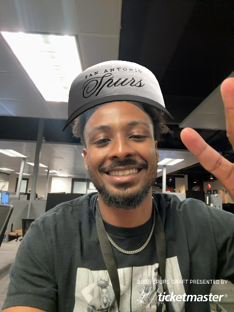 spurs's tweet photo. Have you tried our 2025 NBA Draft Hat filter? 🤩

Share your photo with the filter and tag #SpursDraft to receive an extra drink ticket at one of the Official Spurs Draft Watch Parties! https://t.co/duswCnkSXq

@Ticketmaster | #sponsored https://t.co/GdqNSzcgVH