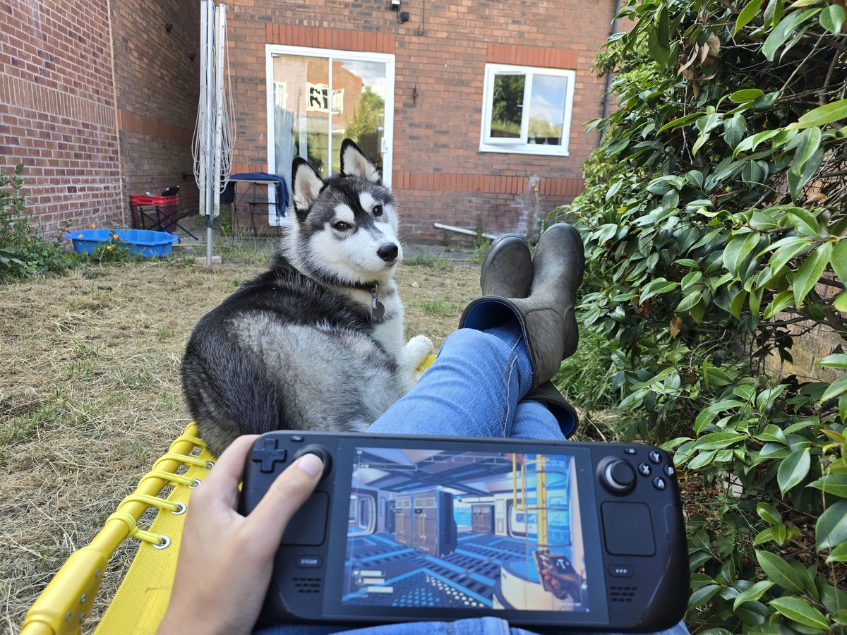 Sunbed, steam deck and doggo! 🥰