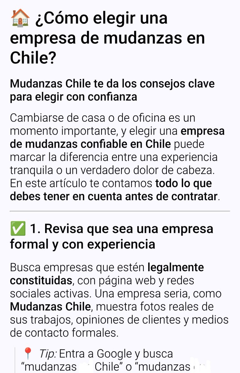 MudanzasChileCL's tweet photo. Como elegir una buena empresa de Mudanza en chile ? https://t.co/9ADmG2bIDD