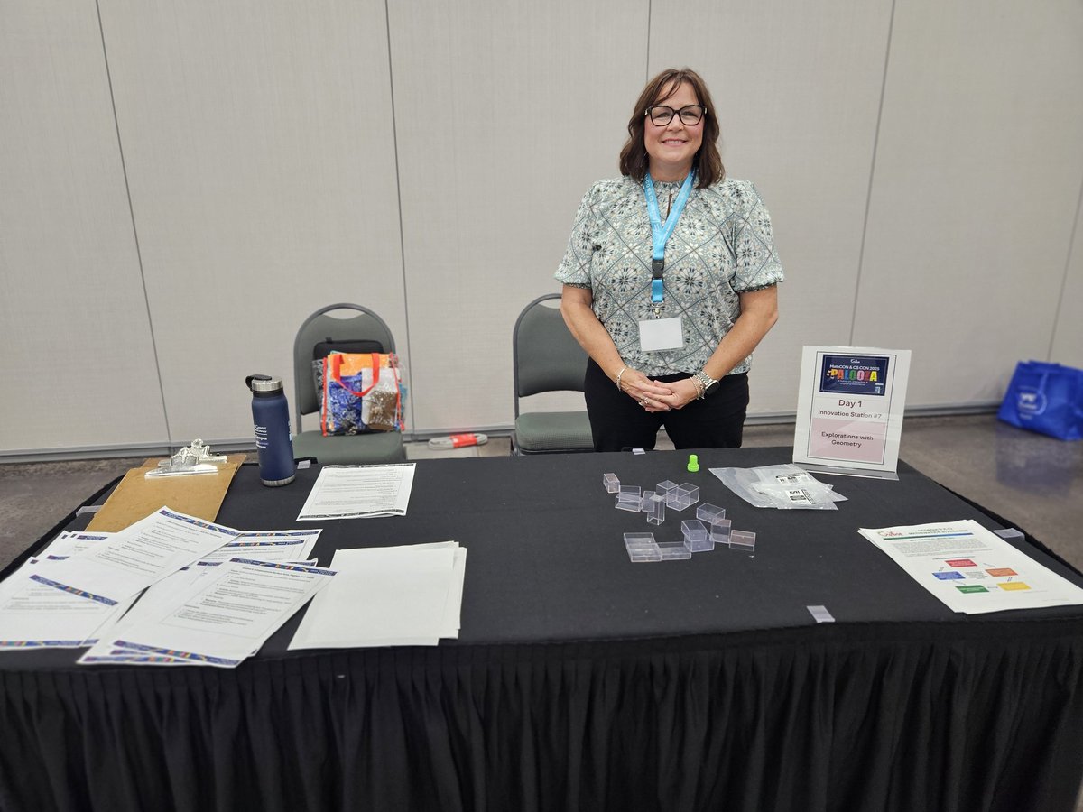 stacyrsalter's tweet photo. Facilitating Geometry Exploration at #MathCON2025 for @GaDOEMath. I love sharing ways to use manipulatives to support student engagement @crypticmaestro and I are representing @HenryCountyBOE @Math_HCS day one https://t.co/qTwtQye227
