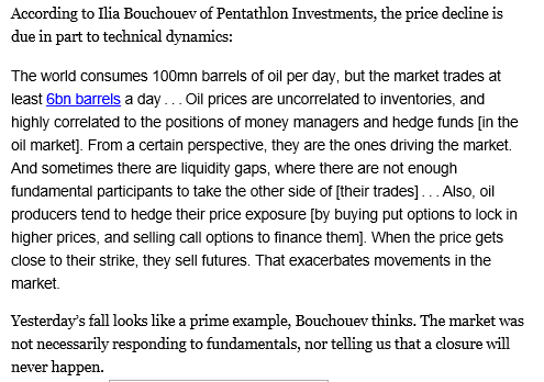 IliaBouchouev's tweet photo. It's refreshing to see @FT getting into real drivers of oil prices, hope to see others following the suit. To clarify my comment, future selling there refers to delta-hedging of puts by dealers, not by producers themselves. 
https://t.co/zl2JzHHEZ6
RT @rbrtrmstrng @AidenReiter https://t.co/DLvxDg68lk