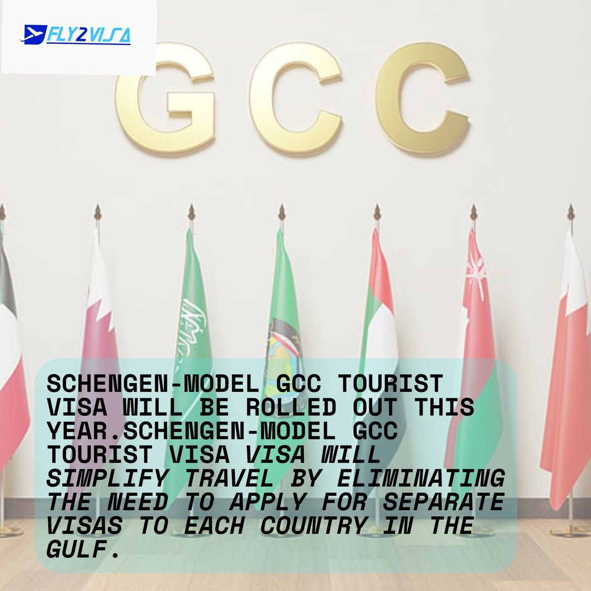 fly2visa's tweet photo. Schengen-Model GCC Tourist Visa Will Be Rolled Out This Year. 🧳
We will be happy to provide a hassle free and correct assistance to all. 🙏

#gcc #gulfvisa #gulfvisasassistance #saudiarabia🇸🇦
#qatar #uae #gulfcountries #oman #fly2visaofficial https://t.co/w3cWtkWC35